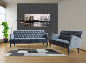 [READY STOCK] SMASIS Carolina 3+2 Seater Velvet Sofa Set