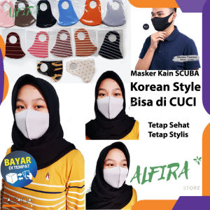 MASKER SCUBA KOREA / MASKER KAIN Fashion Stylish PREMIUM bisa cuci ulang BAHAN SCUBA