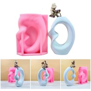 Unique Nordic Style Home Vases Crafting Mold Flexible Silicone Flower Vase Mold For Making Stylish Art Vases Ornament