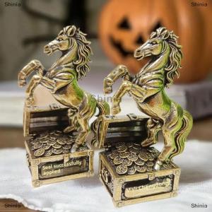 [COD] Shinia เครื่องประดับรูปปั้นม้าจักรราศี1ชิ้นของขวัญรูปปั้นม้าทองเหลืองฮวงจุ้ยรูปม้าแกะสลักขนาดเล็กงานฝีมือสำนักงานอุปกรณ์ตกแต่งบ้าน