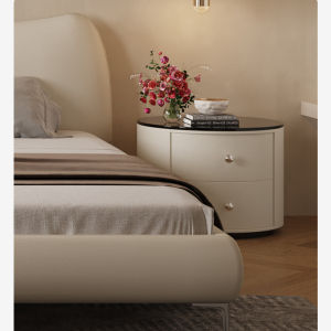 Italian minimalist beds small household double beds light luxury simple modern master bedroom European solid wood beds
