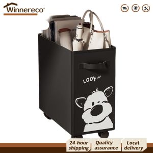 Mobile Under Desk Storage Cart with Wheels Durable Multi-Functional Organizer for Office and Workspace in Silver Finish