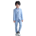 lontakids Kids Boys Formal Suit Long Sleeve Grey Blue Plaid Tuxedo Set Gentleman Children Birthday Wedding Party Suits Outfits For 2-14 Years. 