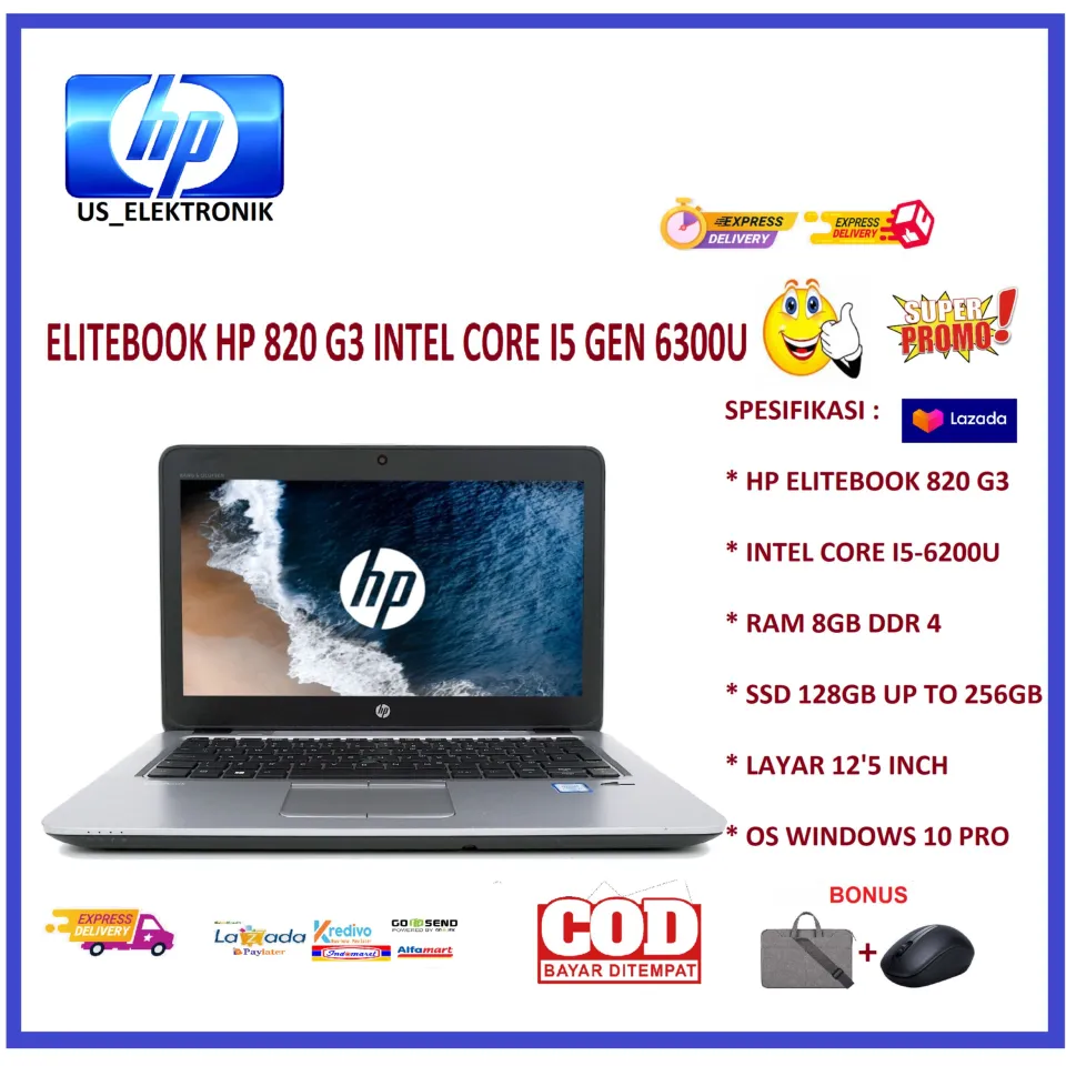 PROMO MURAH LAPTOP HP ELITEBOOK 820 G3 CORE I5 GEN RAM 8GB SSD