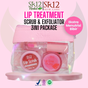 SR12 Paket Lip Treatment Scrub dan Exfoliator Bibir Merawat Melembabkan dan Warna Alami Bibir