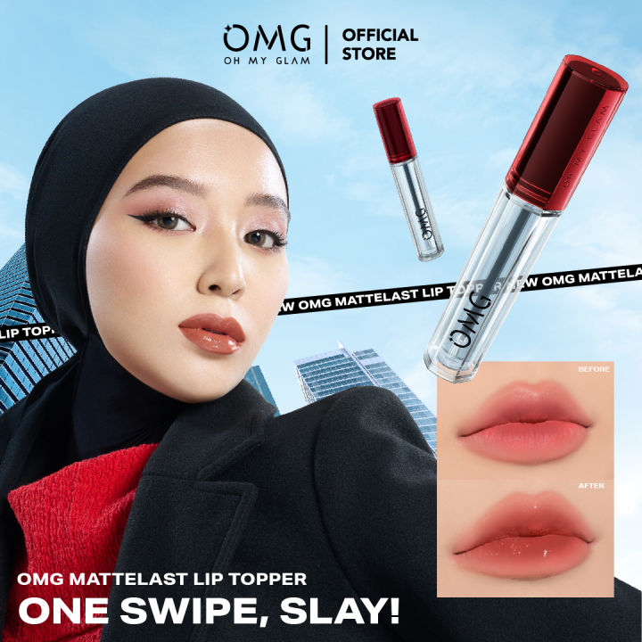 OMG OH MY GLAM Gloss Lip Finish 2.7g - Lip Gloss - Transform Your Lip Cream From MATTE to GLOSS for THE VINYL LIP LOOK!