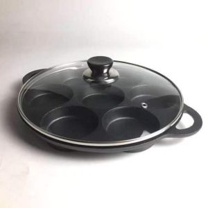 【wuxih】7-lubang Pancake Pan/ur ham waffle omelette crepes pot sarapan pagi pembuat tujuh mold grill pan bakeware / Frying Pot egg O