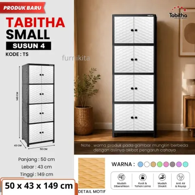 LEMARI PAKAIAN SUSUN 3 KUNCI KACA TABITHA [TABBOX]