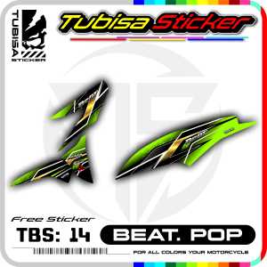 Sticker Striping Beat Pop - Stiker Striping Variasi List Motor Beat Pop Mandalika. TBS.14