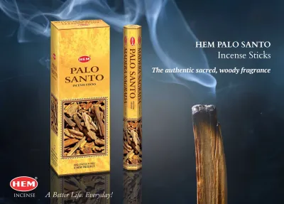 Hem Hand crafted Palo Santo Incense sticks (20 sticks per pack 6 packs in box)- Palo Santo (120 sticks / Box)