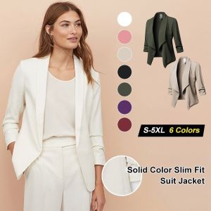 ganze011 Hot Sale Slim Long Cuff Elastic Solid Color Versatile Collar Lapel Small Blazer