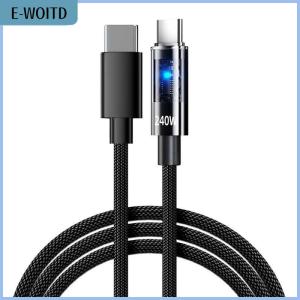 【E-WOITD】 Nylon Type C USB Cable 240W Super Fast Charging USB C Phone Charger Data Line For Samsung Xiaomi Huawei Quick Charge Cables
