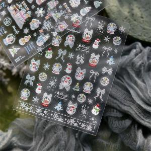 KCY สติกเกอร์ตกแต่งเล็บรูปโบว์รูปต้นคริสต์มาสรูปเกล็ดหิมะน่ารักสำหรับตกแต่งเล็บของขวัญตกแต่งเล็บรูปซานตาคลอส