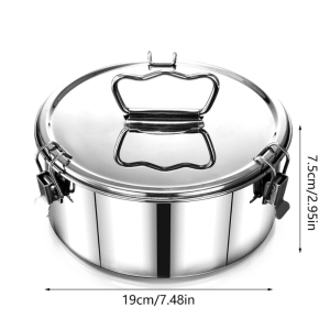 CHUAN có nắp Khuôn nướng bánh flan Thép không gỉ Dung tích 1.5QT Khuôn làm bánh pudding Bền bỉ Không chứa BPA Khuôn làm bánh flan Nướng bánh ngày lễ