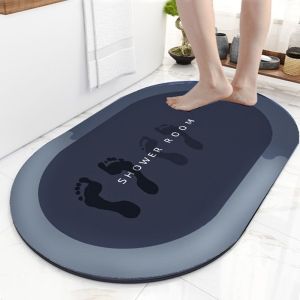 Keset Diatomite Bundar Keset Kaki Kamar Mandi Keset Karet Oval HRD325 - Keset Bathroom