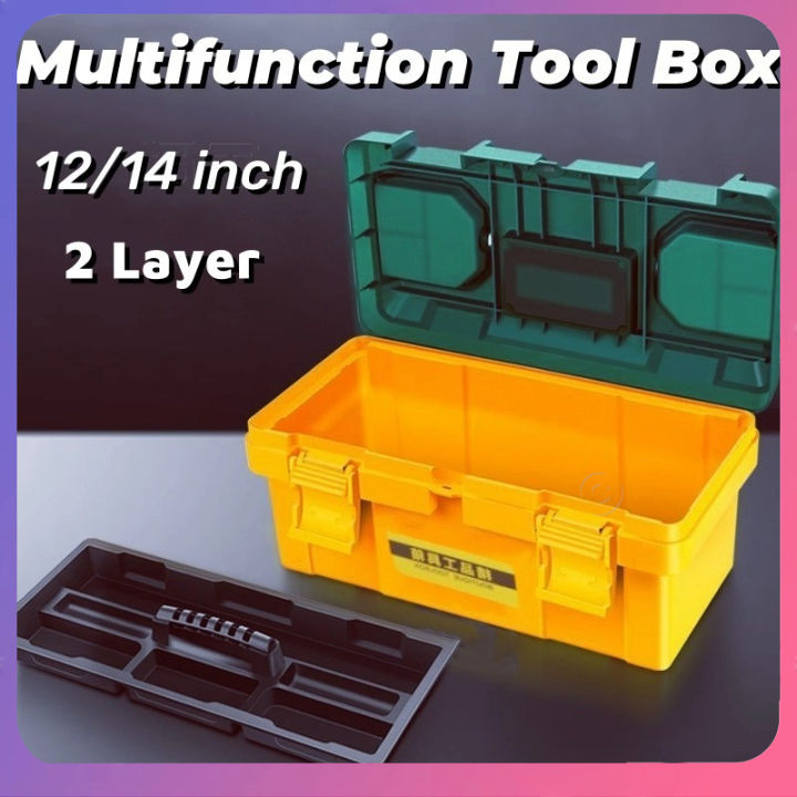 EliteBazaar 12/14 inch Double Layer Tool Box Multifunction Plastic On ...