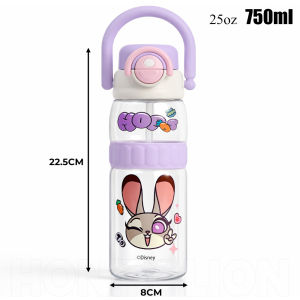750ml Disney Kids Water Bottle 3 in 1 Drinking Leakproof Lightweight Cartoon School Bottle Portable Daily Use- HoneyLion