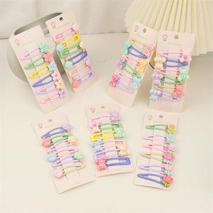 6Pcs/Set Candy Color Sweet Suit Hair Clip Female Alloy Broken Hair Bangs Hairpin Hair Accessories