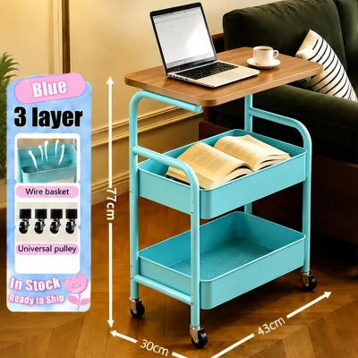 Multifunctional Mobile Storage Cart Bedside Table Side Table and Shelf Unit for Organizing Cosmetics Snacks Toys and Potted Plants