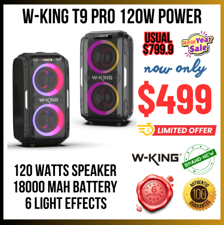 新品\"Tape King\" Portable Bluetooth Speaker W-KING Portable Loud Bluetooth Speakers with Subwoofer, 60W(80W