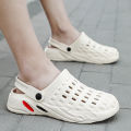 TRSOYE 2024 Summer Hole Shoes Men Sandals Fashion Non-slip Outer Wear Thick-soled Big Size 46 47. 