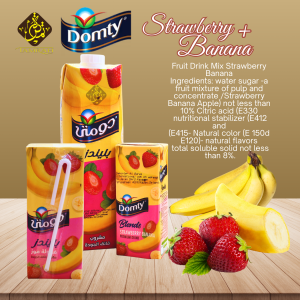 Domty Fruit Drink / Domty Minuman Berperisa / Juice / Strawberry Mix Banana / Guava / 1L / 235ml / Natural / Minuman Perisa Buah