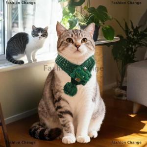 [COD] Fashion Change Cartoon Pets Christmas Scarf Hat Warm Knitted Costume Cute Deer Snowman Christmas Tree Knitted Scarf Pet Dress Up Supplies