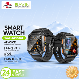 BAVIN BW606 Waterproof Sport Smart Watch 2.01" HD Display w/ Flashlight & Health Monitor AI Voice for Smartphones