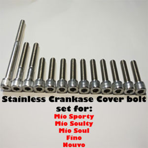 Stainless bolt Inner Crankcase cover set for mio sportysoultysoulnouvofino (Zachary 08)