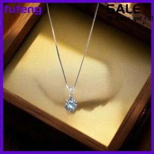fufeng Fashion 925 Sterling Round Zircon Necklace Minimalist Style Charm Choker Pendant Party Gift For Womens Fine Jewelry