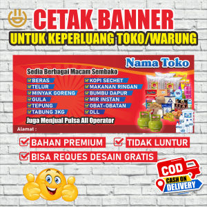 Spanduk warung / spanduk toko / banner warung / toko untuk kebutuhan jualan dan sebagainya