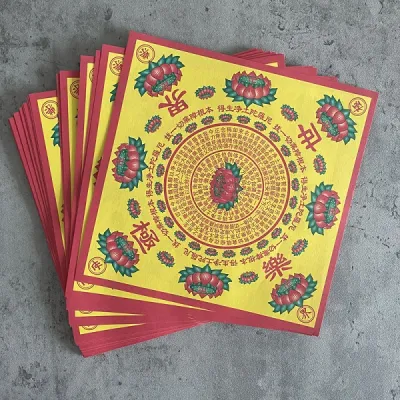 Giấy Gấp Hoa Sen Chú Đại BịKinh Bông Sen 21cm[dâng PhậtBồ tátGiấy phối ..Combo 100 Tờ ] nền vàngmàu giấy nổi bậthình in sắc nét