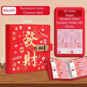 X CRAFT HOME Save Money 200 Envelopes Money Saving Challeng PU With Password Lock Money Collection Book Funny Portable Mini Binder Savings Challenge Lovers