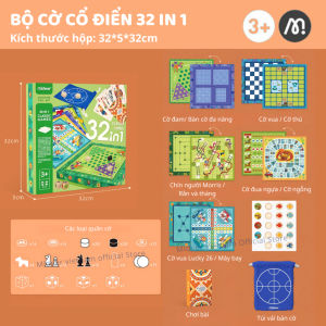 Board Game Mideer Classic Games 32 In 1 Cờ Vua Cờ Tướng Cờ Vây Đồ Chơi Trí Tuệ Cho Bé 3+