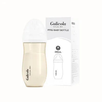 Gulicola Newborn PPSU Baby Feeding Bottle With Straw Anti Colic Nipple