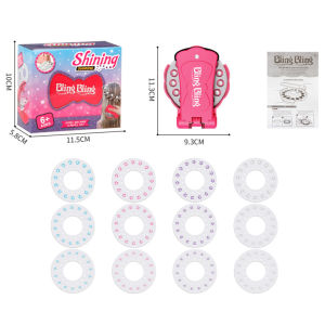 CwJC Shop 1 box Plastic girls makeup toys blingbling play house magic staple drilling machine hair staple playing sticker drill blinger sticker drilling machine boxed 168g (one staple drilling machine + 180 drills)