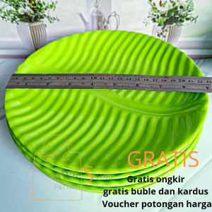 BANTING HARGA 6PCS PIRING SAJI CEPER BULAT ULIR DAUN MELAMIN ASLI DIAMETER 8INC / PIRING SAJI UNIK SERBAGUNA / FOODGRADE DAN SNI / BISA COD
