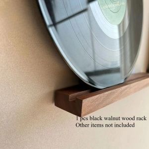 Sacesr Vinyl Display Rack Black Walnut Storage Rack Solid Wood Photo Painting Display Rack Record Holder Wall Decoration Punch-free T4N8K
