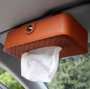 Kotak Tisu Mobil Gantung Jepit Tempat Tissu Car Organizer Bahan Kulit Berkualitas HM074 - Tokonest