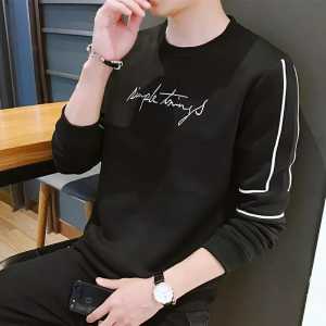CJ.LAW Sweatshirt Simple Things Motif Huruf - Pakaian Pria Keren Style (M-L-XL) - Bahan Baby Terry - Nyaman dan Fashionable