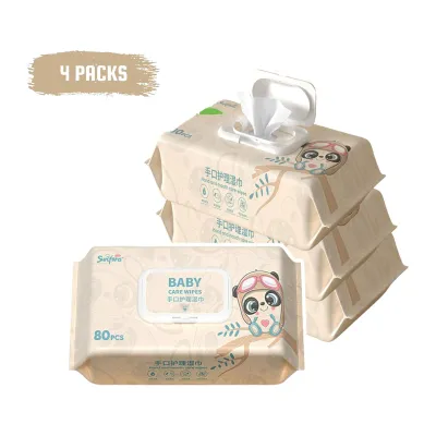 SUNFANS Baby Hand and Mouth Care Wipes For Sensitive Skin (80PCS X 4)