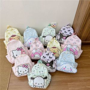 Sanrio School Bag Kuromi My Melody Cinnamoroll School Bag Large Capacity Student Cute Backpack Hello Kitty Backpack for Women