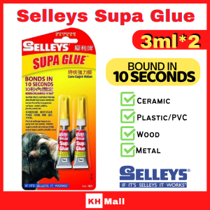Selleys Supa Glue 3ML x 2 Twin Pack Quality Multi Purpose Super Glue for Metal Wood Rubber Gam Gajar 502