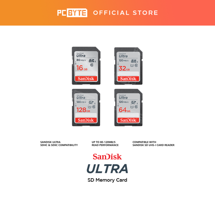 SanDisk Ultra SD SDHC/SDXC UHSI Memory Card (16GB/32GB/64GB/128GB