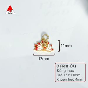 Charm mặt treo Hồ Ly 9 đuôi Đồng Thau Dutios bền màu 17x11mm khoen 4mm làm vòng tay DIY CHL001