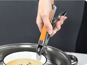 HOME BEST 1pc Anti-scalding Dish Clip Multi-function Anti-scalding Bowl Plate Pot Clamp Food Clip Stainless Steel Bowl Kitchen Food Tongs Dish Gripper Hot Bowl Lifter Clamps Holder Klip Pinggan Pelepasan Pelbagai Pinggan Mangkuk Pot FZ1-0019