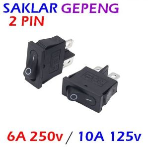 SWITCH SAKLAR GEPENG ON OFF 2 PIN O - Warna Hitam - Switch CS40 2PIN