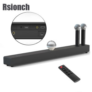 Karaoke Speaker Built-in Bass Subwoofer with 2 UHF Microphones 50W Powerful TV Soundbar Echo Home Theater for TV