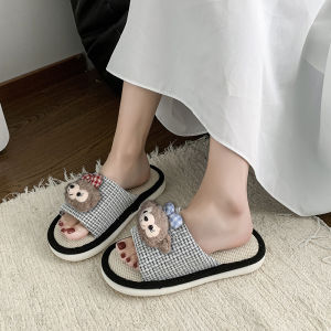 2025 New Cute Cartoon Shirley Rose Thick-Soled Linen Slippers For Women Summer Indoor And Outdoor Wear Girly Shoes