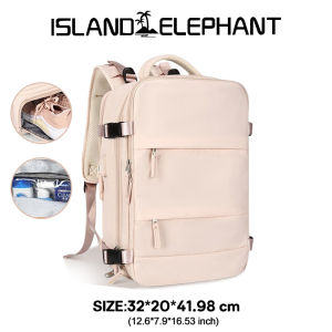 ISLAND ELEPHANT Travel Waterproof Backpack With USB Laptop Backpacks Independent Shoe Bag